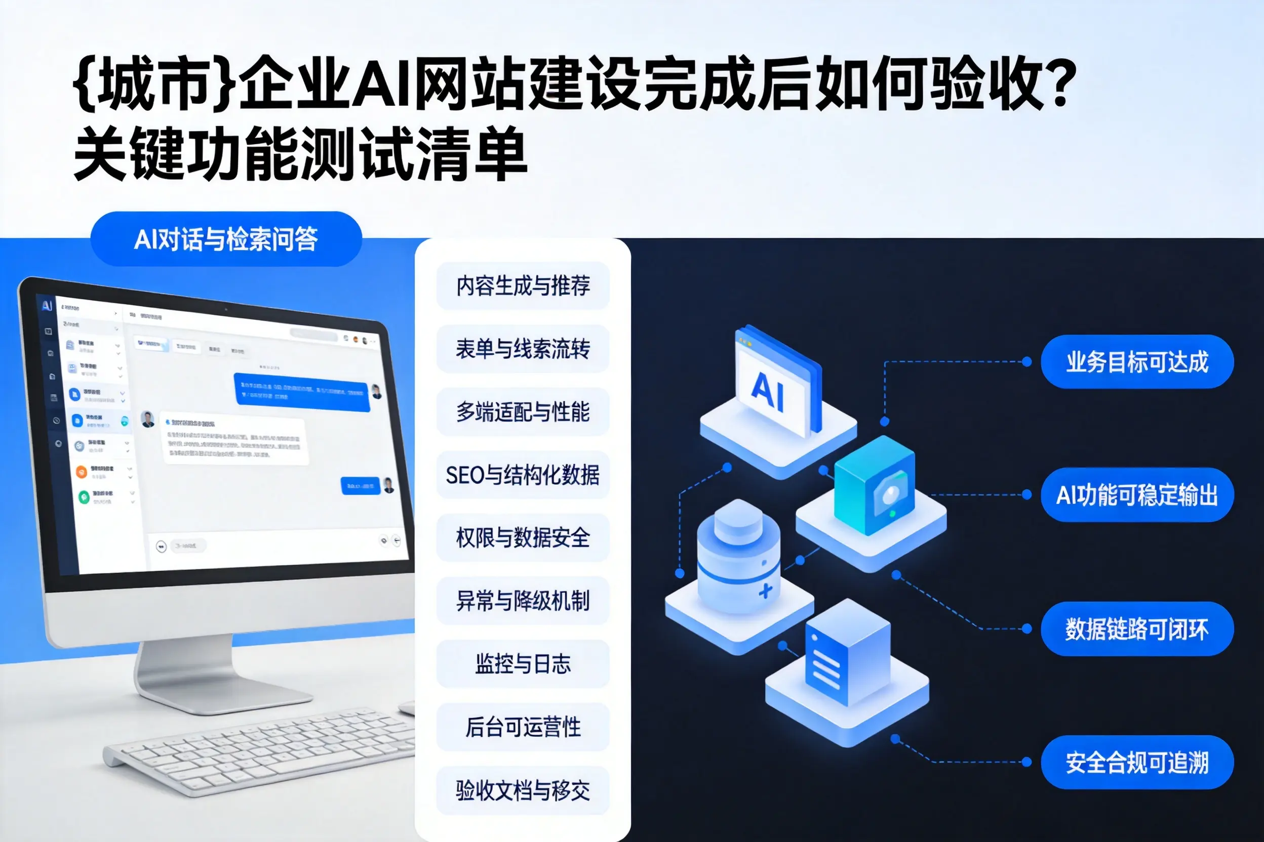 迪庆企业AI网站建设完成后如何验收？关键功能测试清单