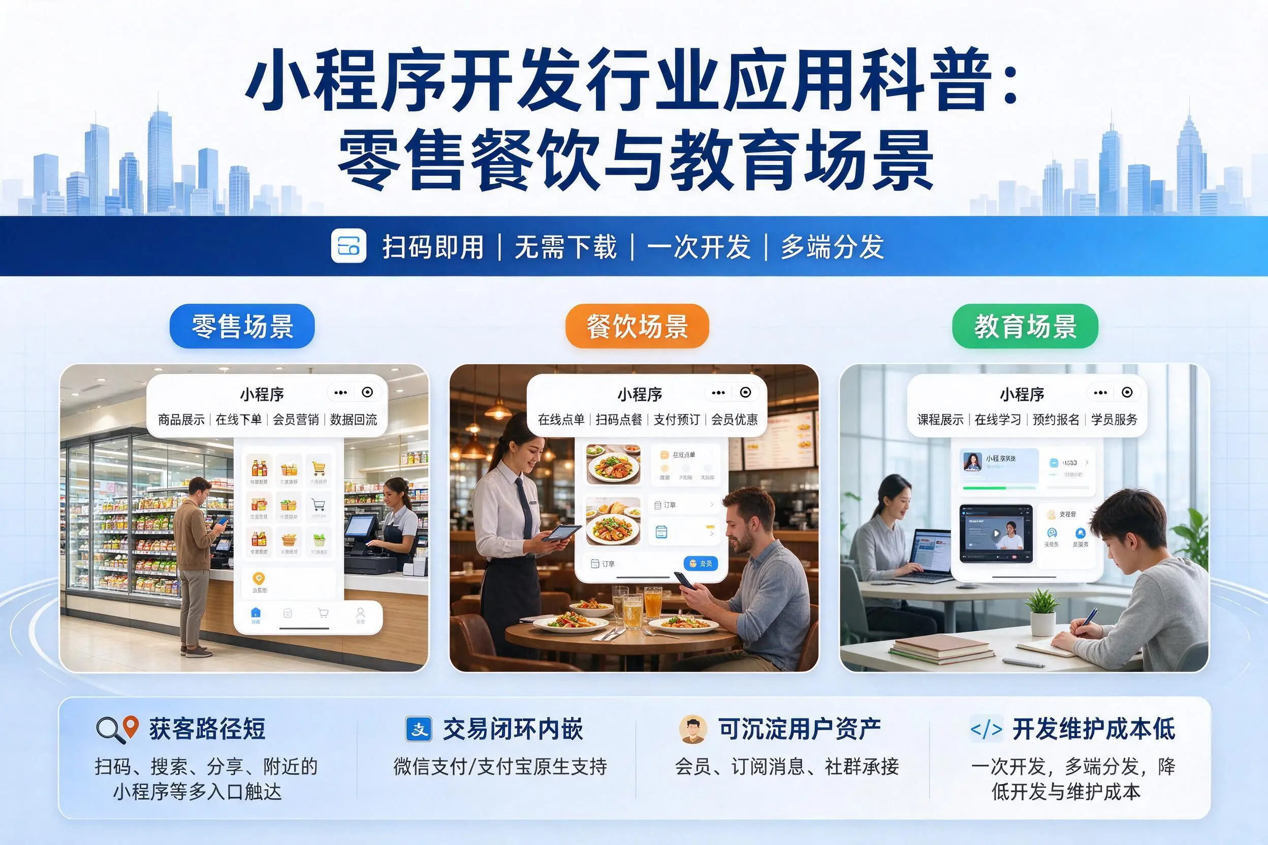 迪庆小程序开发行业应用科普：零售餐饮与教育场景