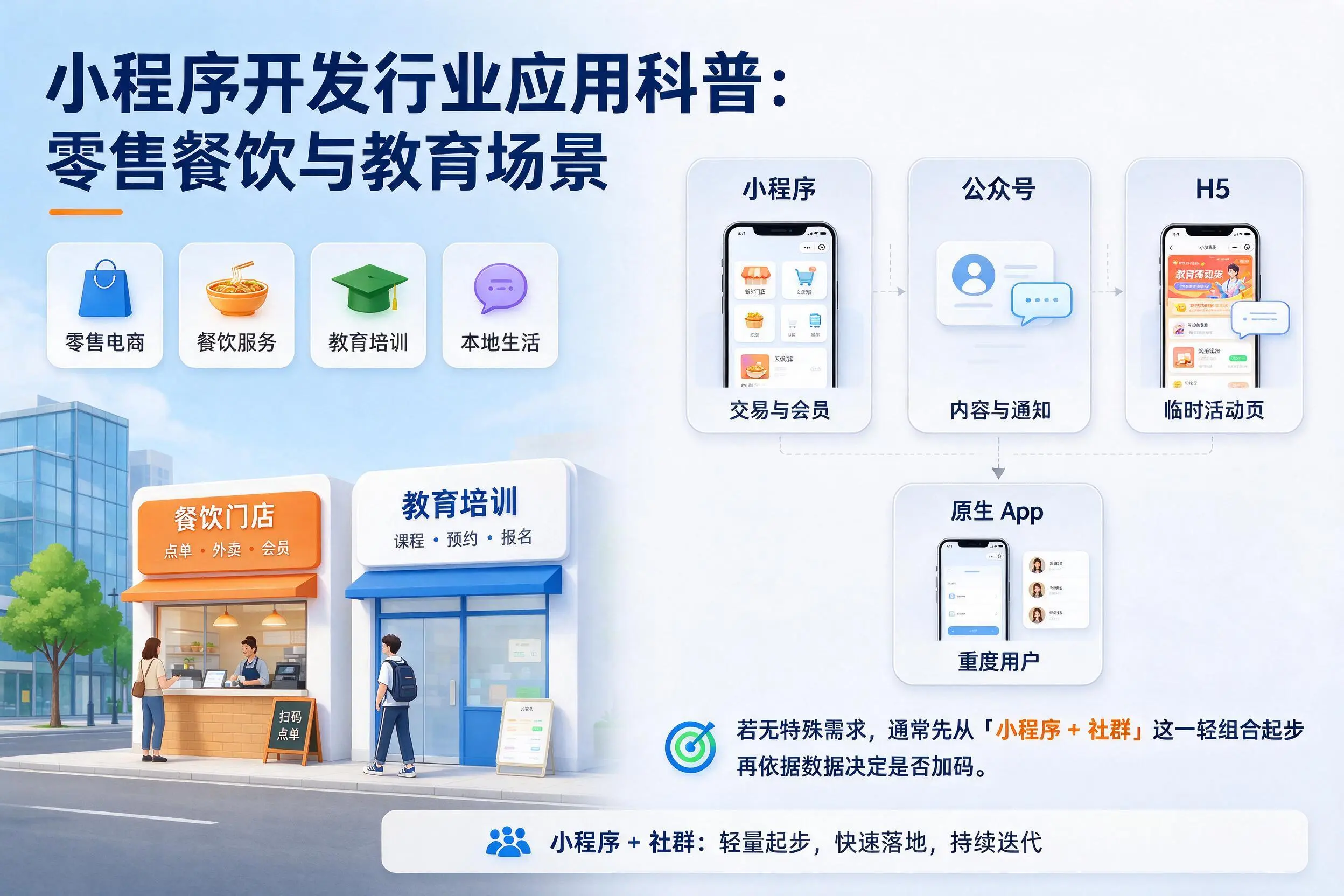 迪庆小程序开发行业应用科普：零售餐饮与教育场景