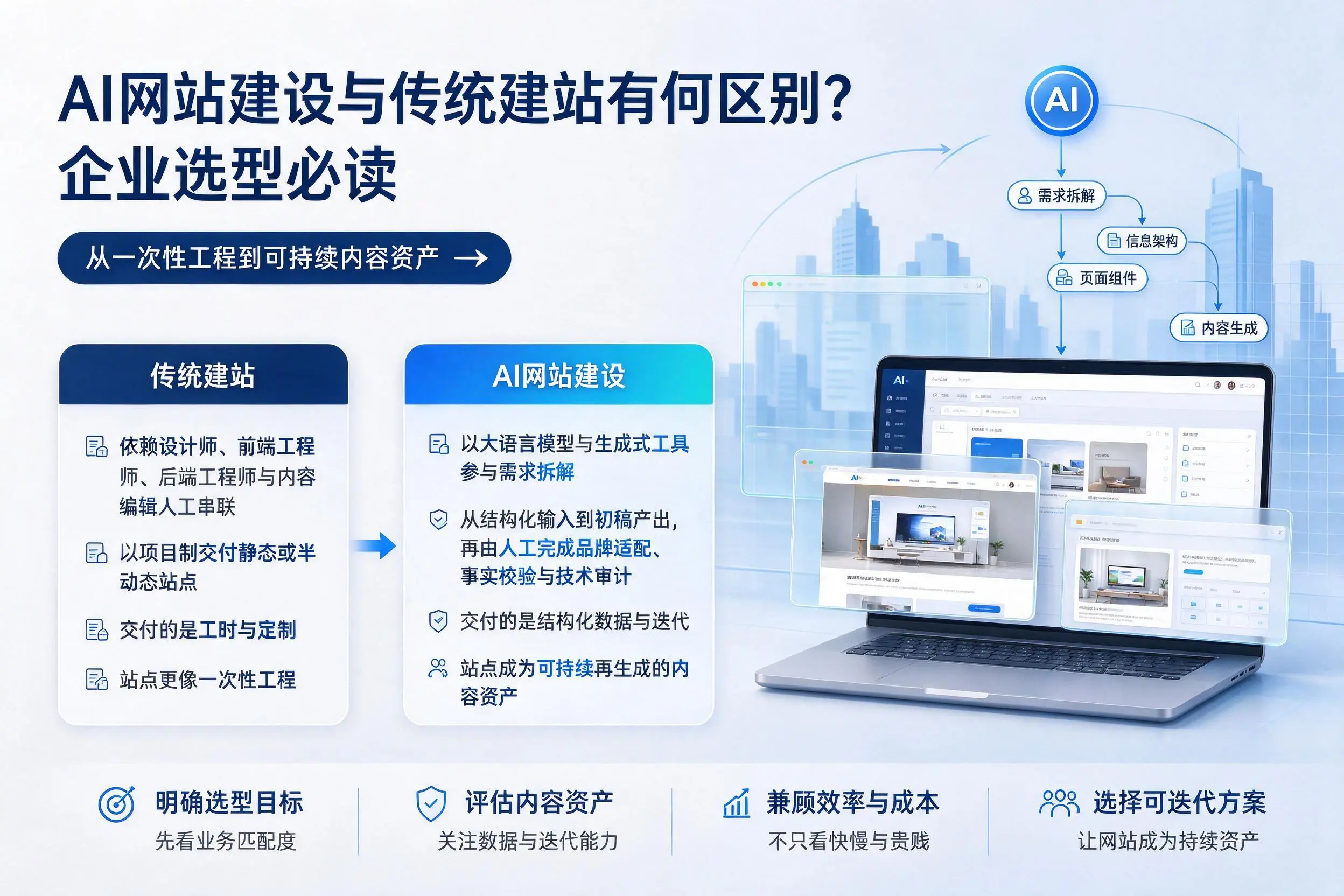 AI网站建设与传统建站有何区别？迪庆企业选型必读