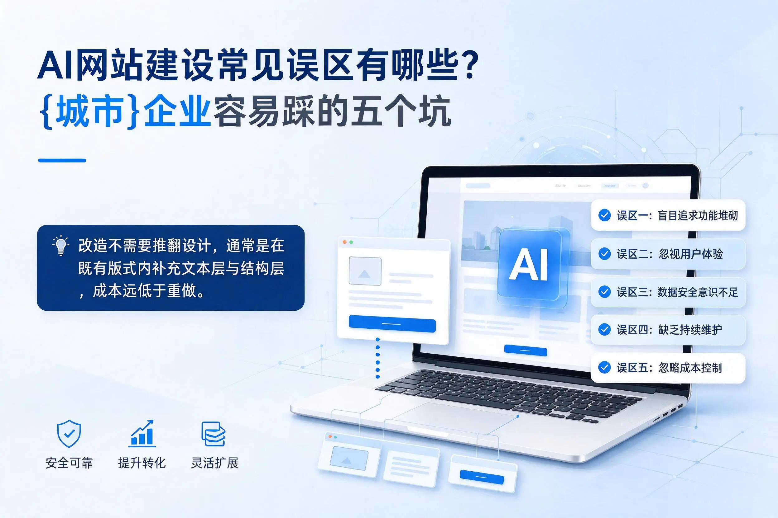 AI网站建设常见误区有哪些？迪庆企业容易踩的五个坑
