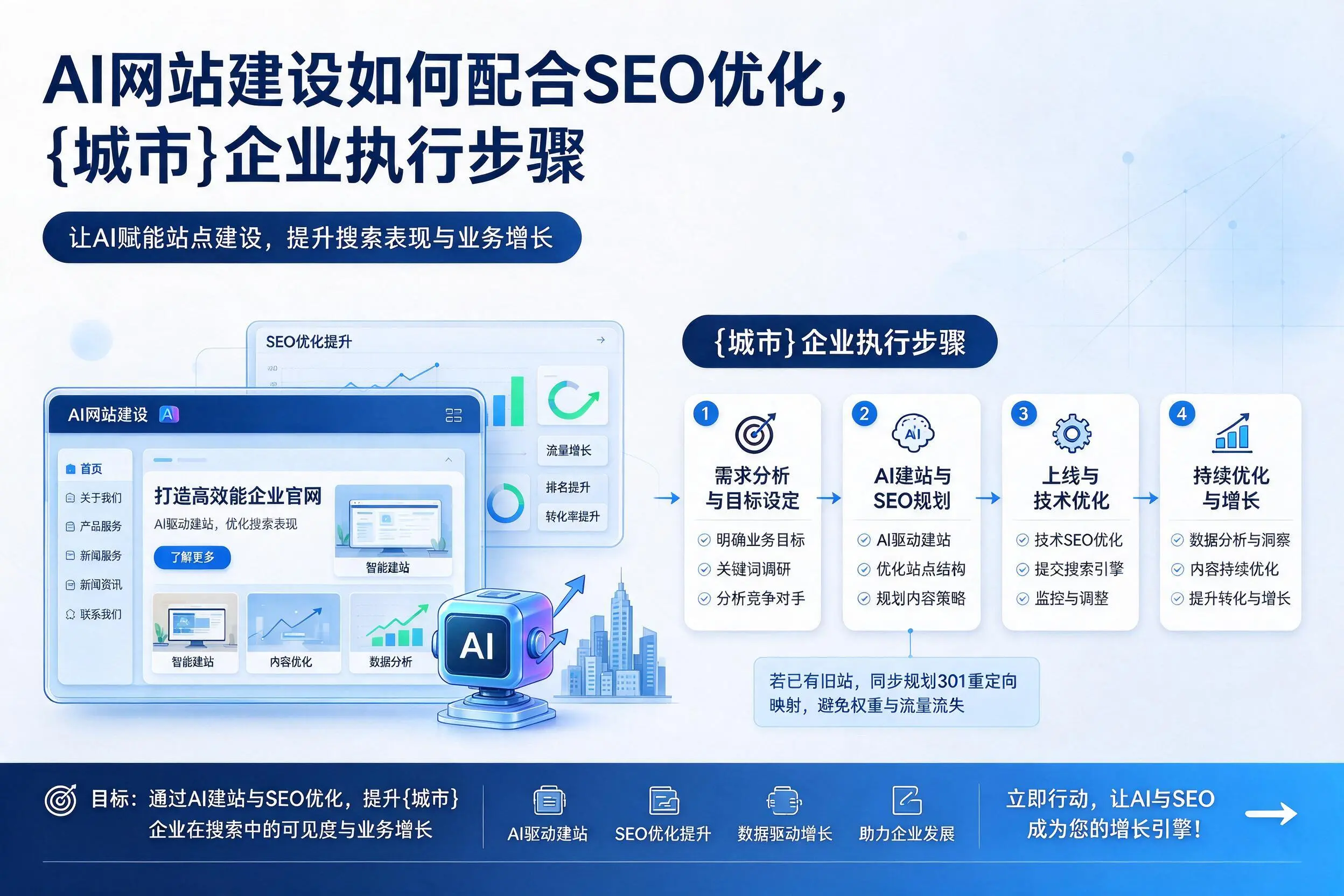 AI网站建设如何配合SEO优化，迪庆企业执行步骤