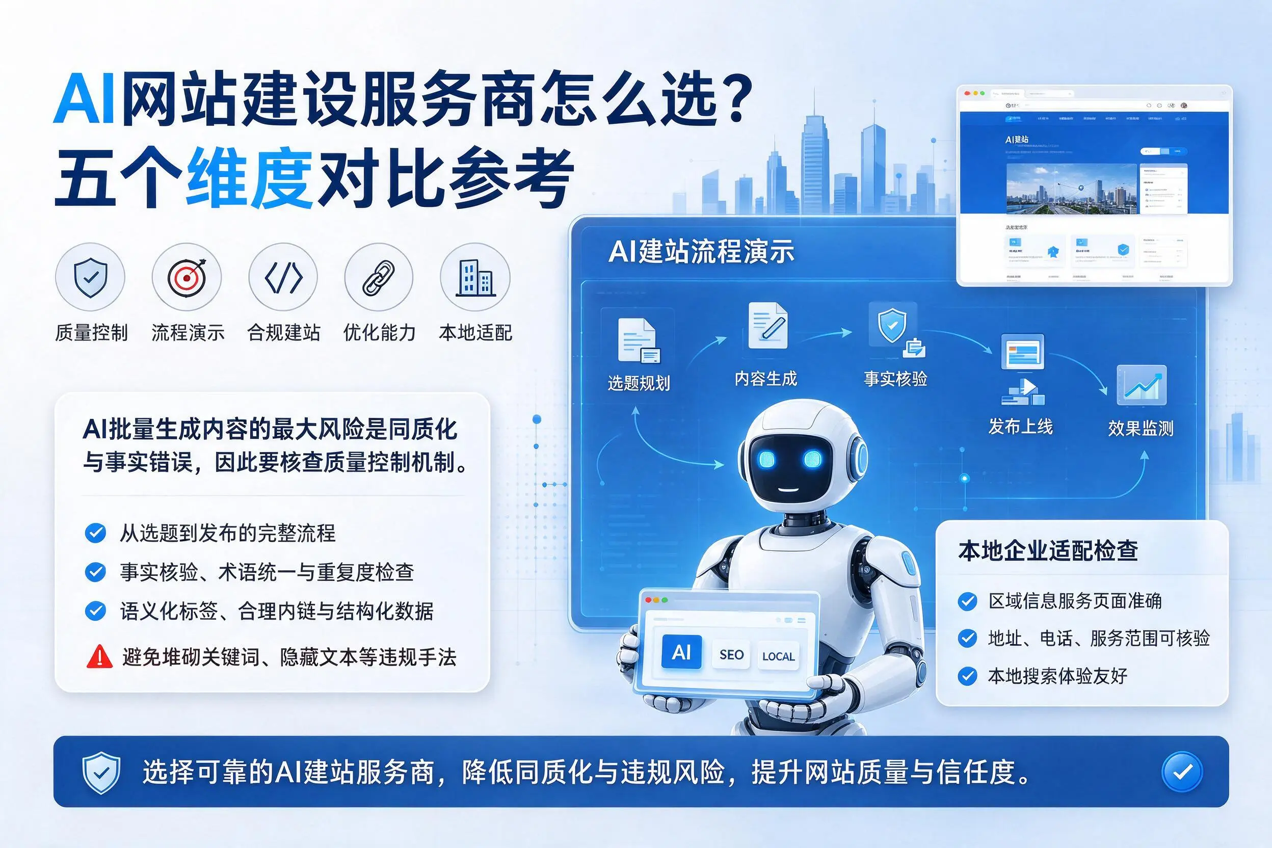 迪庆AI网站建设服务商怎么选?五个维度对比参考