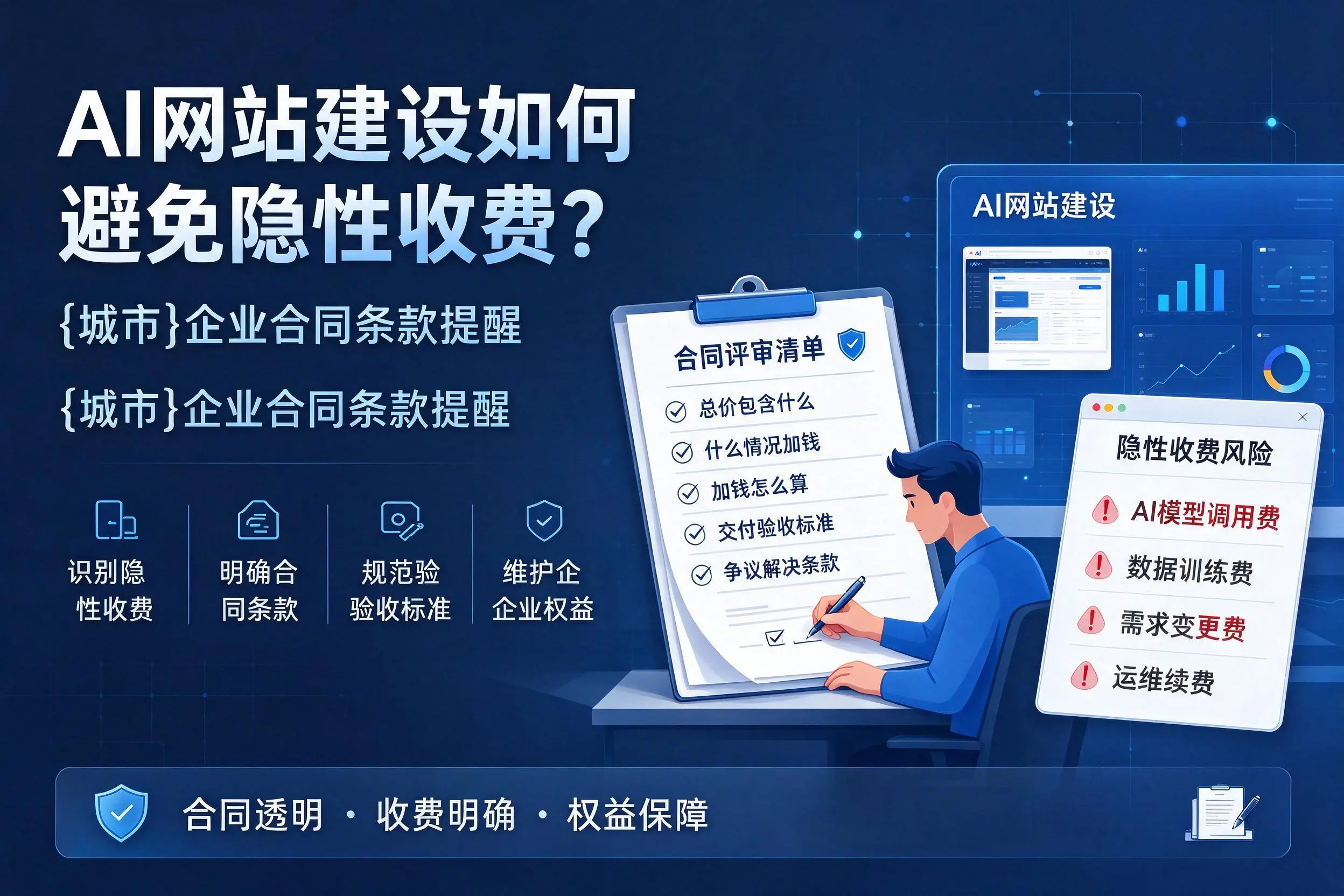 AI网站建设如何避免隐性收费？迪庆企业合同条款提醒